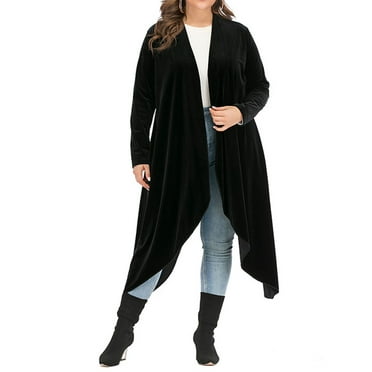 Womens Juniors Drapey Open Front Duster Sweater Say What 
